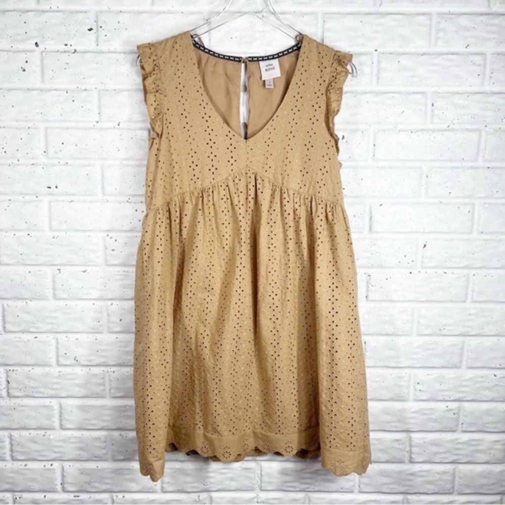 Knox Rose Cotton Eyelet Dress Day Yellow Mustard MEDIUM